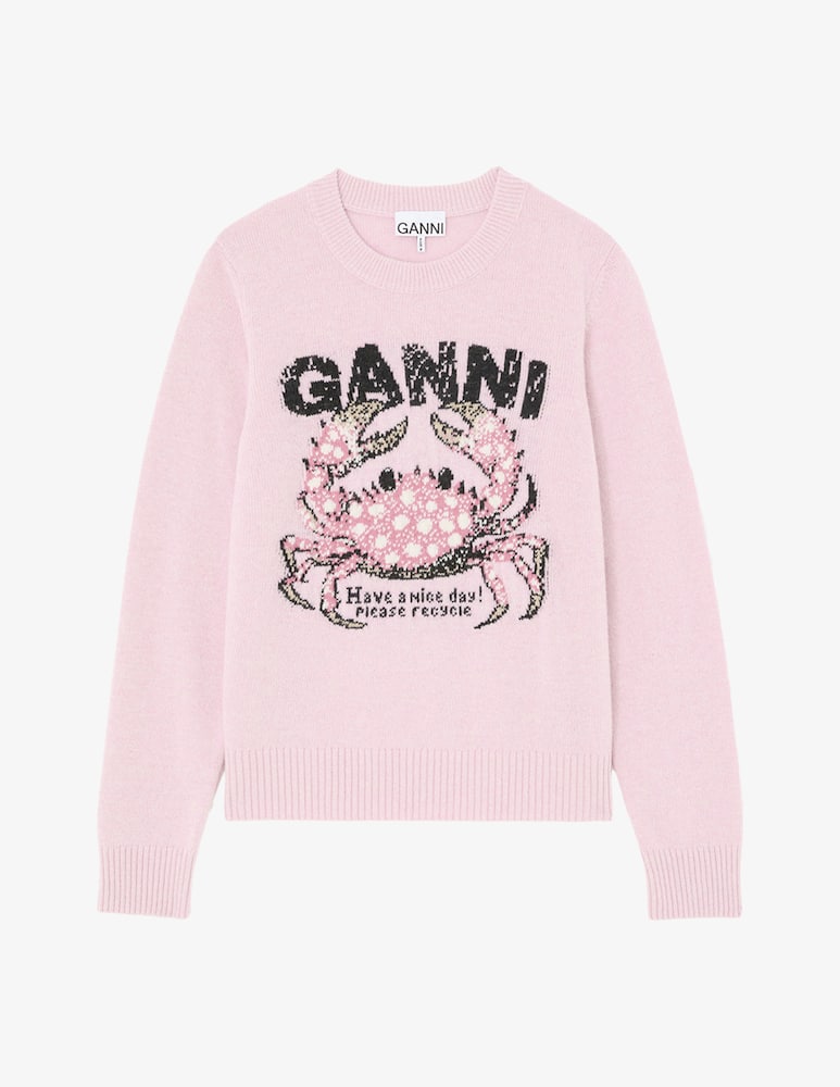 rinascente Ganni Graphic wool sweater Crab