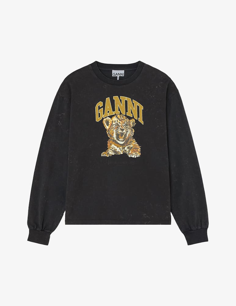 rinascente Ganni Tiger long sleeve jersey sweatshirt