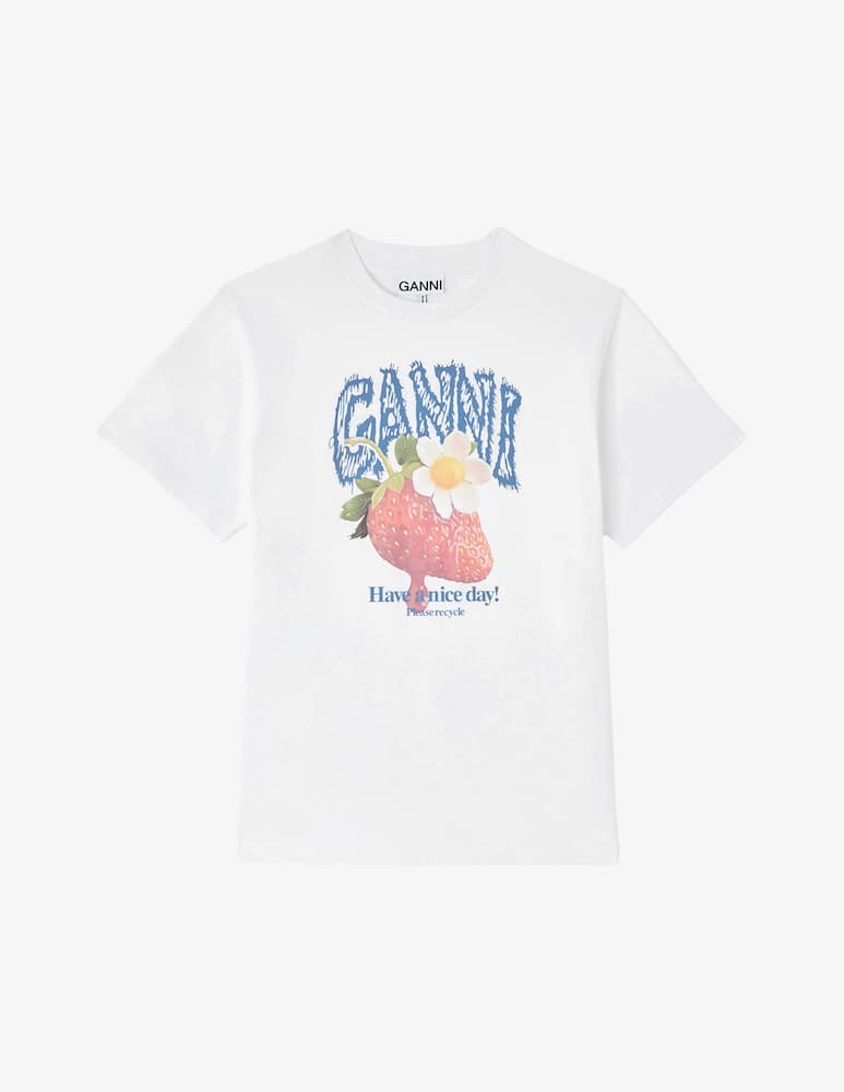 rinascente Ganni Cotton jersey strawberry t-shirt