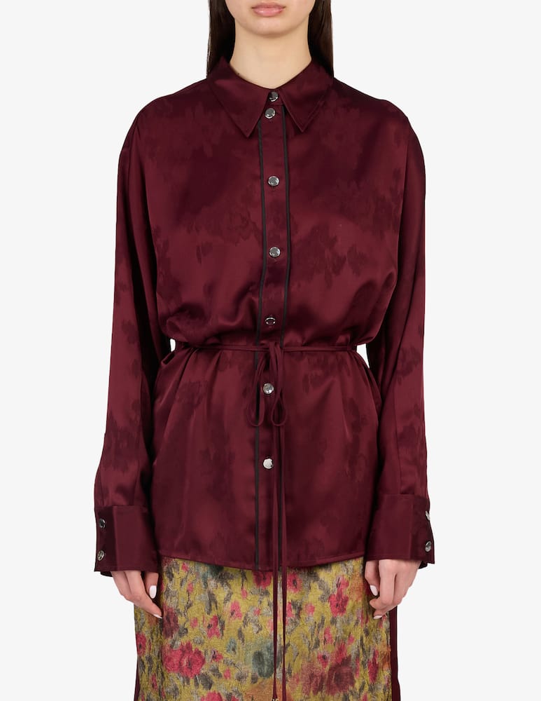 rinascente Ganni Fluid satin jacquard shirt