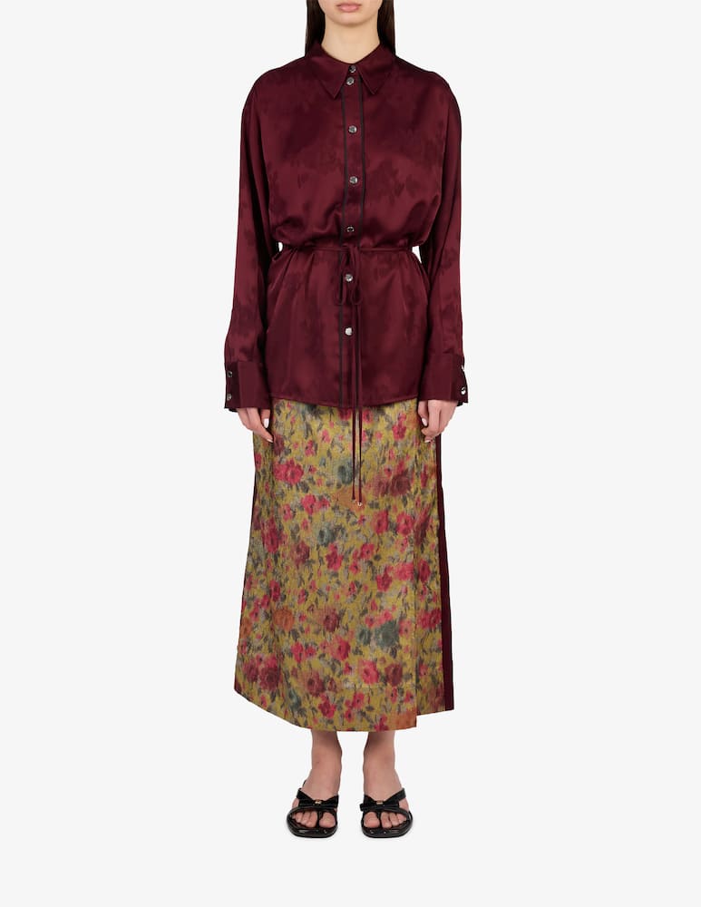 rinascente Ganni Fluid satin jacquard shirt