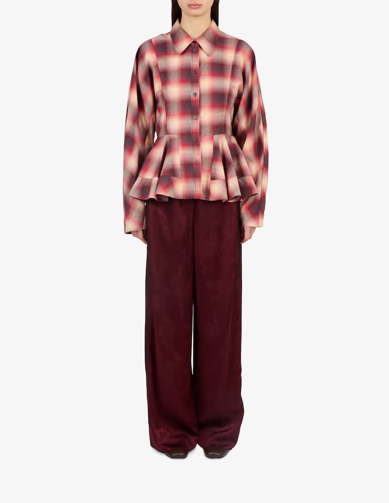 rinascente Ganni Pantaloni fluidi in raso jacquard