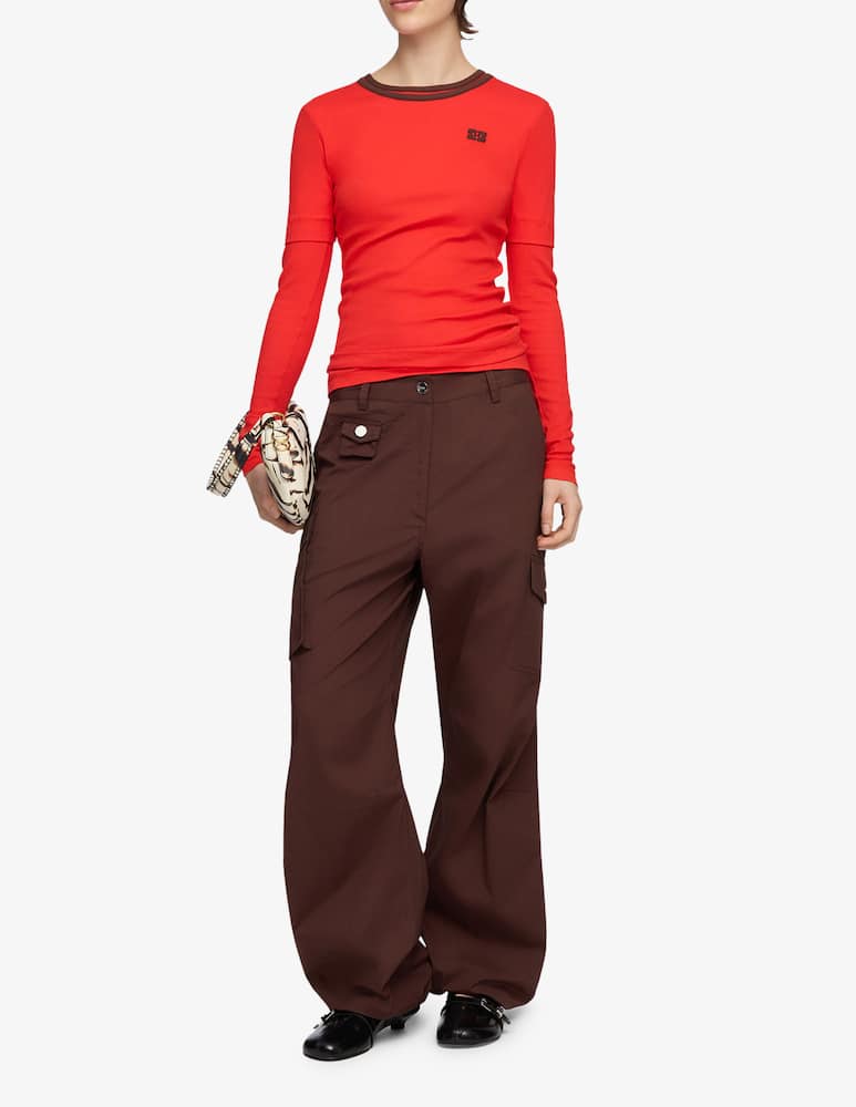 rinascente Ganni Stretch cotton pocket cargo pants