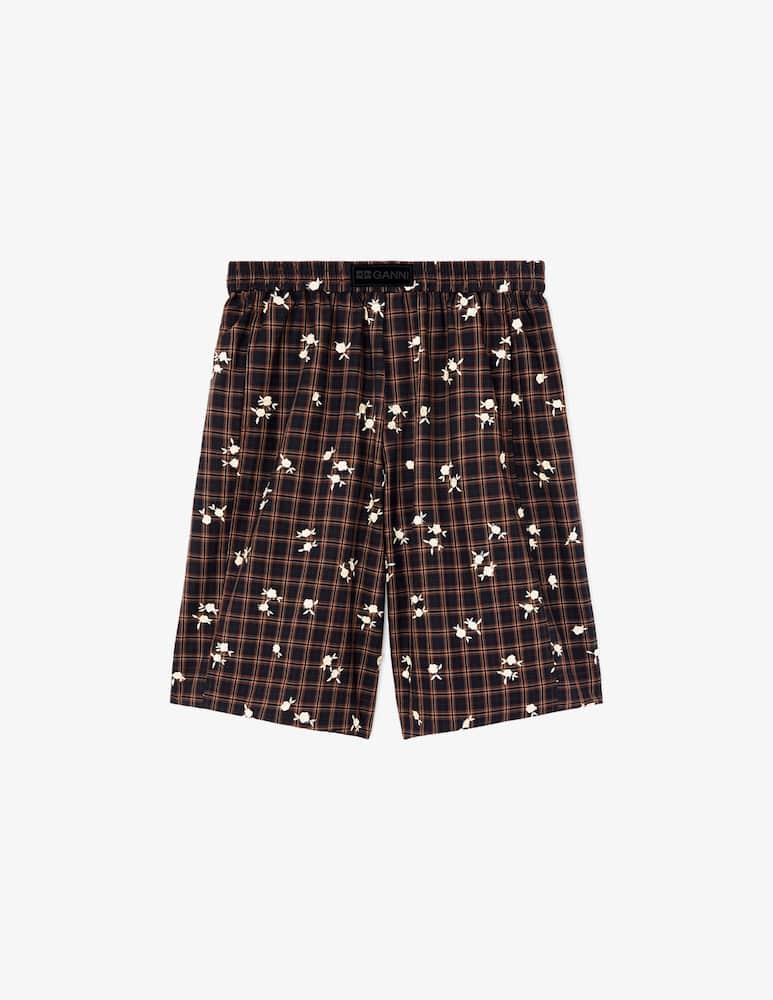 rinascente Ganni Shorts a quadri con fiori