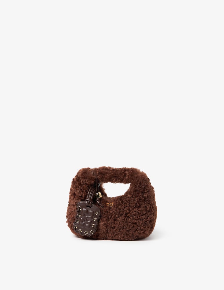 Ganni Borsa hobo mini effetto pelliccia riccia - immagine 1 Ganni Borsa hobo mini effetto pelliccia riccia - immagine 1