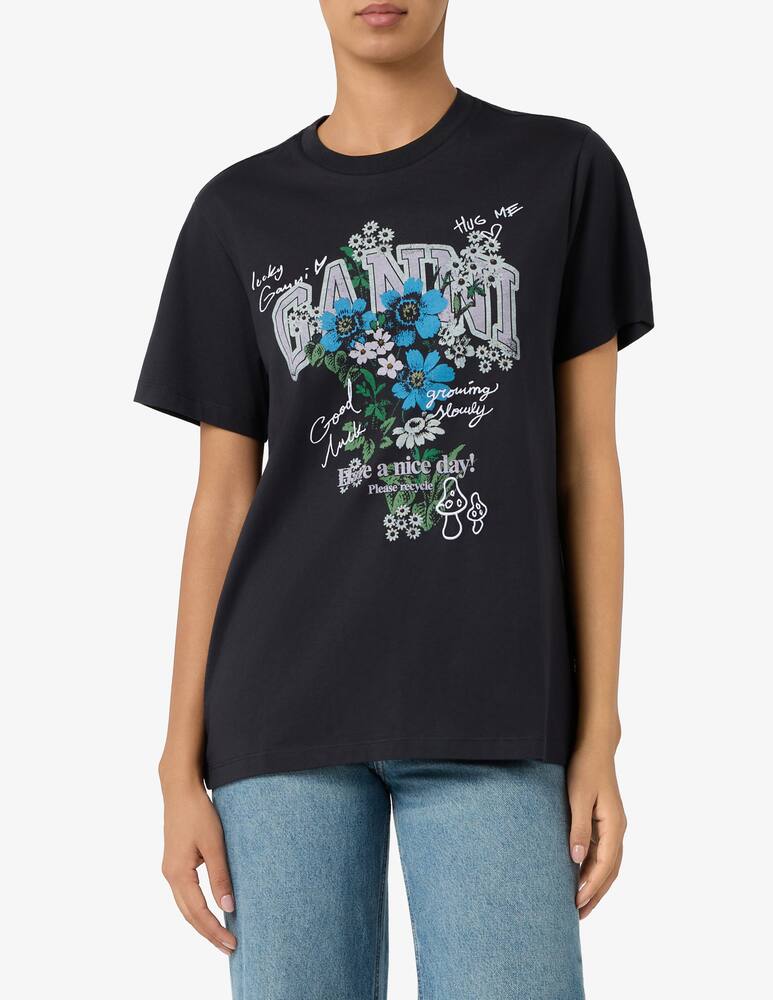 rinascente Ganni T-shirt con stampa floreale