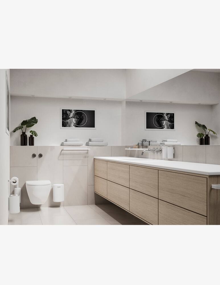 rinascente Zone Porta Asciugamani Rim 44 X 7,5 X 2,5 Cm Bianco