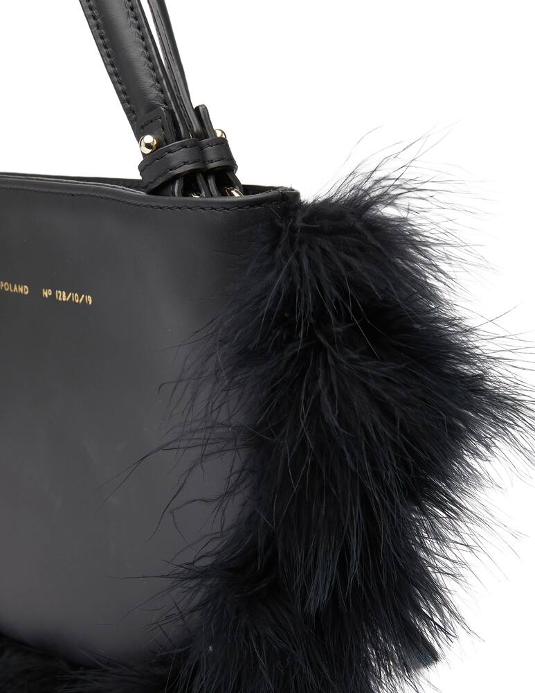 rinascente Chylak Mini borsa a mezza luna con piume