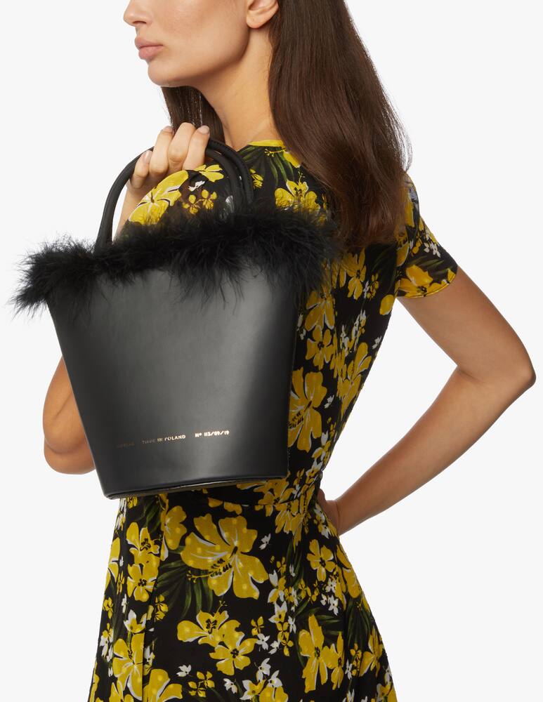 rinascente Chylak Feathered small bucket bag