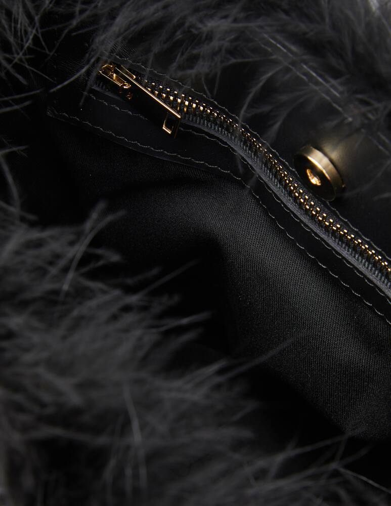 rinascente Chylak Feathered small bucket bag