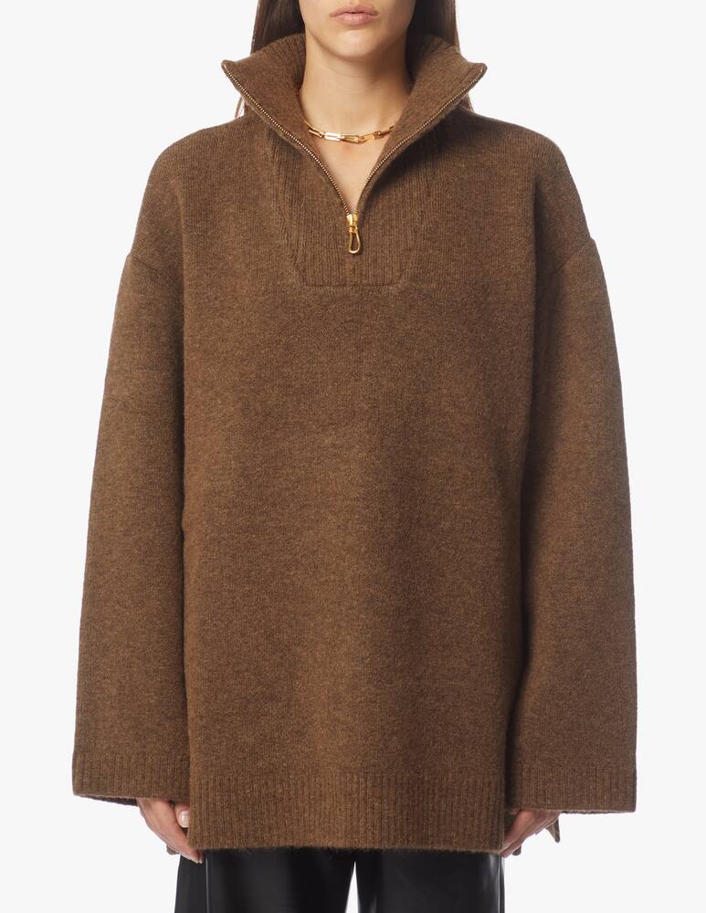 rinascente Nanushka Felpa oversized con cerniera in misto lana Zuma