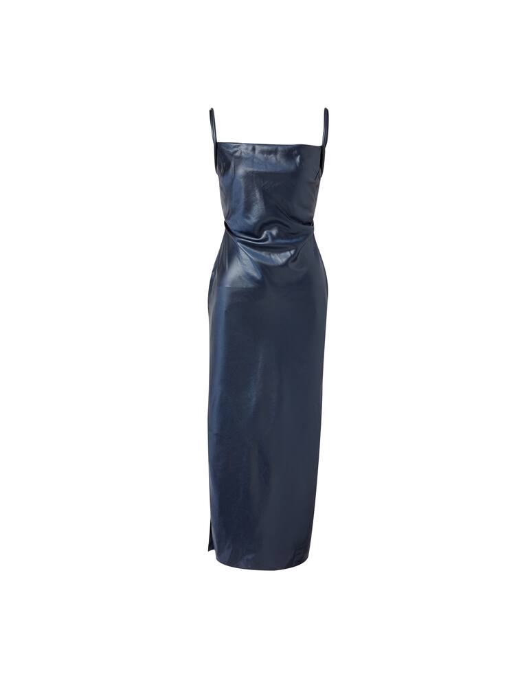 rinascente Nanushka Vestito midi slip in satin - blu