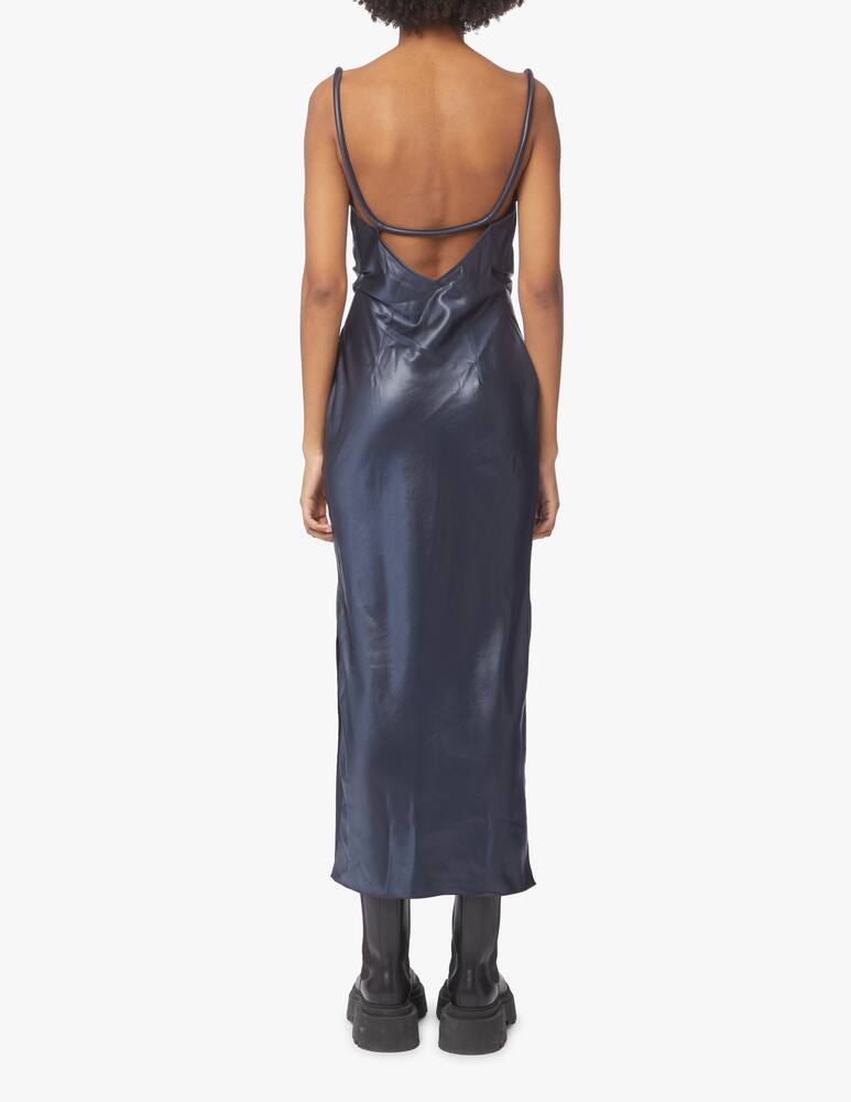 rinascente Nanushka Vestito midi slip in satin - blu