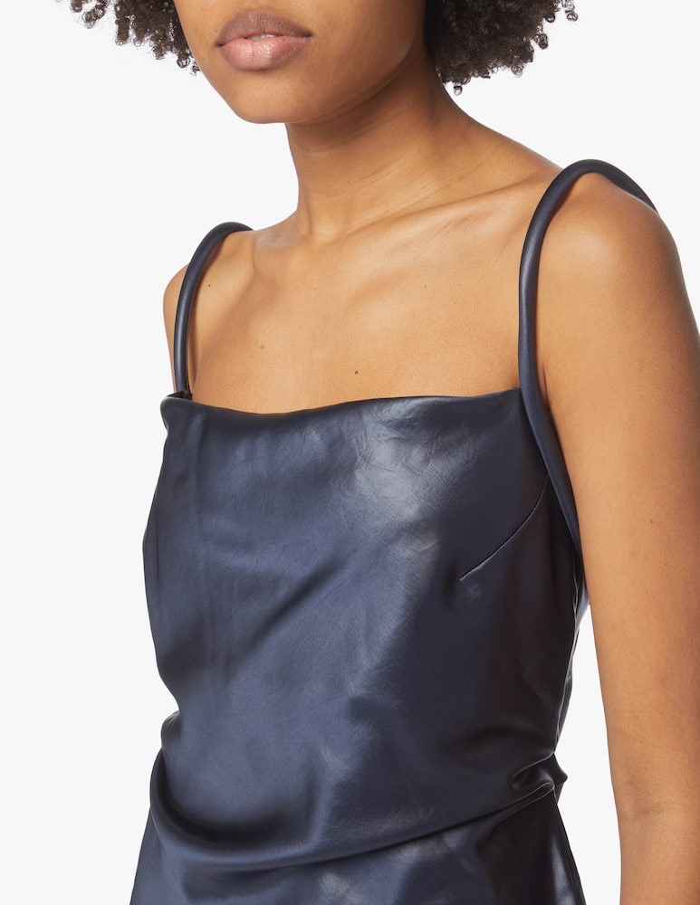 rinascente Nanushka Vestito midi slip in satin - blu