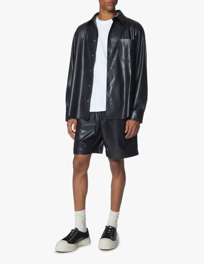 rinascente Nanushka Vegan lthr long sleeve shirt - black