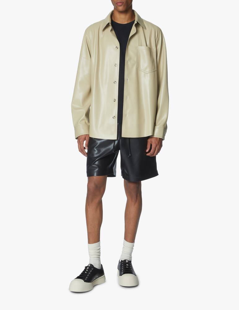 rinascente Nanushka Vegan lthr long sleeve shirt - grey