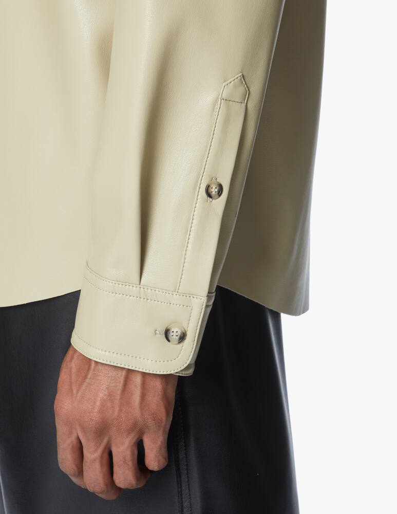 rinascente Nanushka Vegan lthr long sleeve shirt - grey