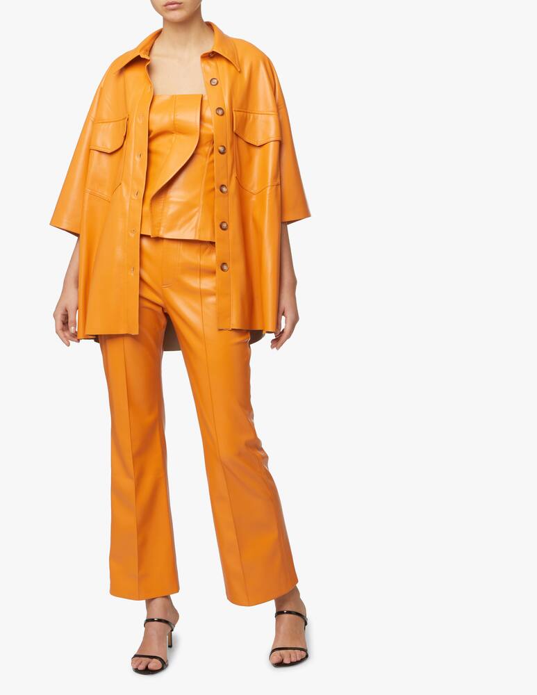 rinascente Nanushka Faux leather crop top with shoulder strap - orange