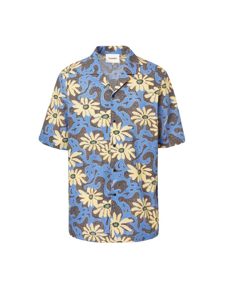 Nanushka Camicia maniche corte arte povera - blu - immagine 5