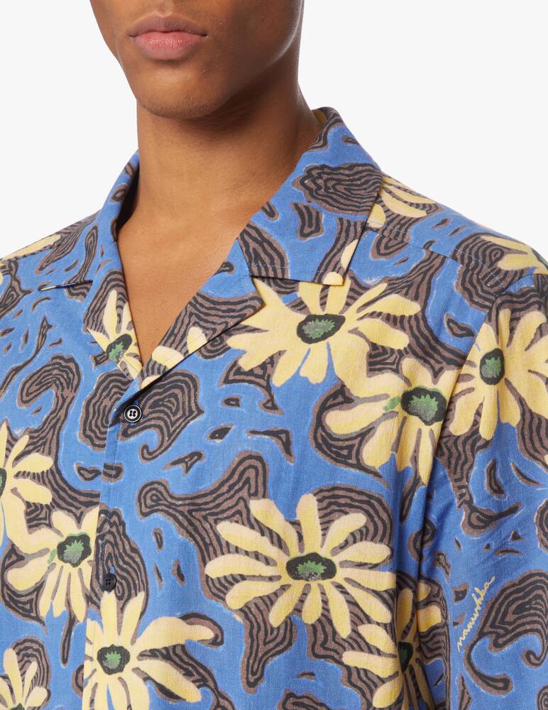 Nanushka Camicia maniche corte arte povera - blu - immagine 4