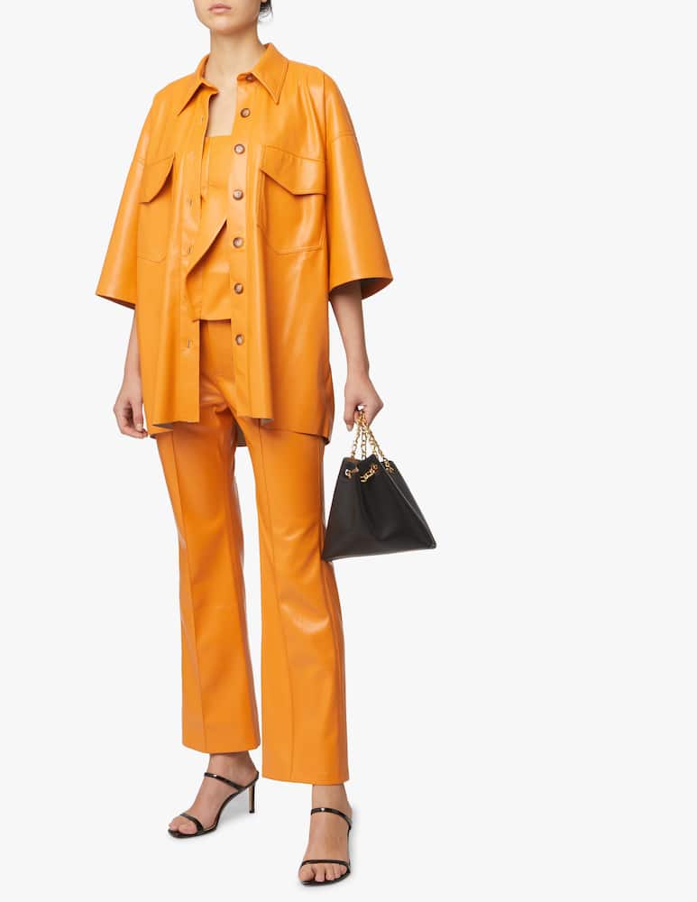 rinascente Nanushka Camicia bowling in pelle sintetica - arancione