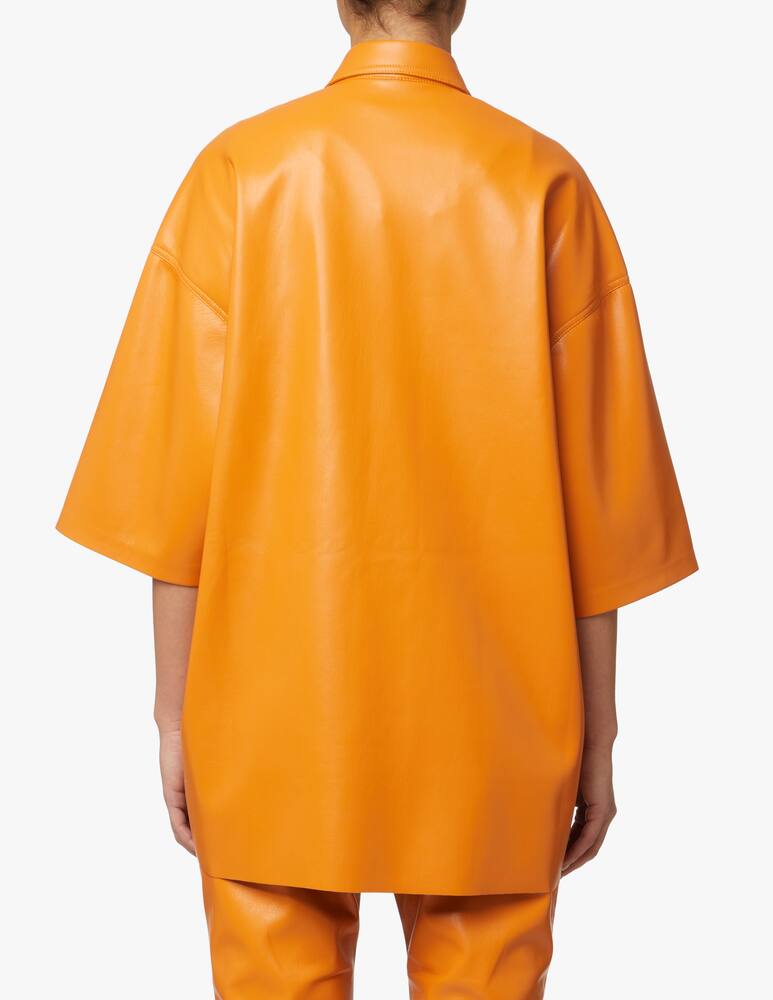 rinascente Nanushka Camicia bowling in pelle sintetica - arancione