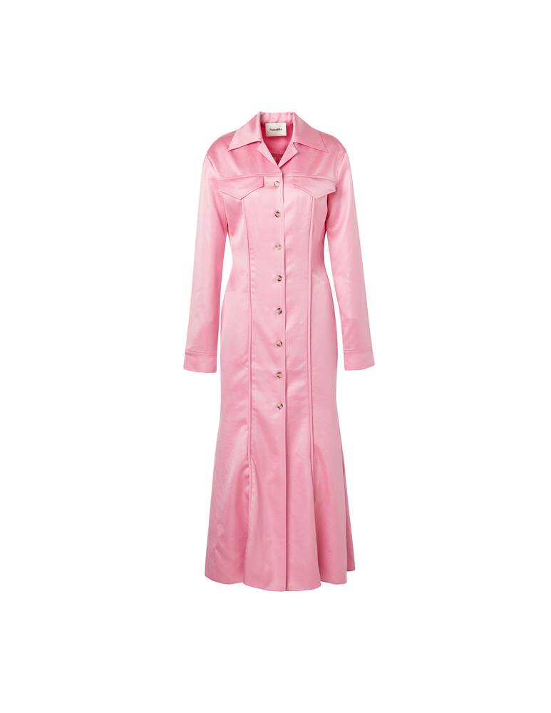 rinascente Nanushka Vestito lungo chemise in satin - rosa