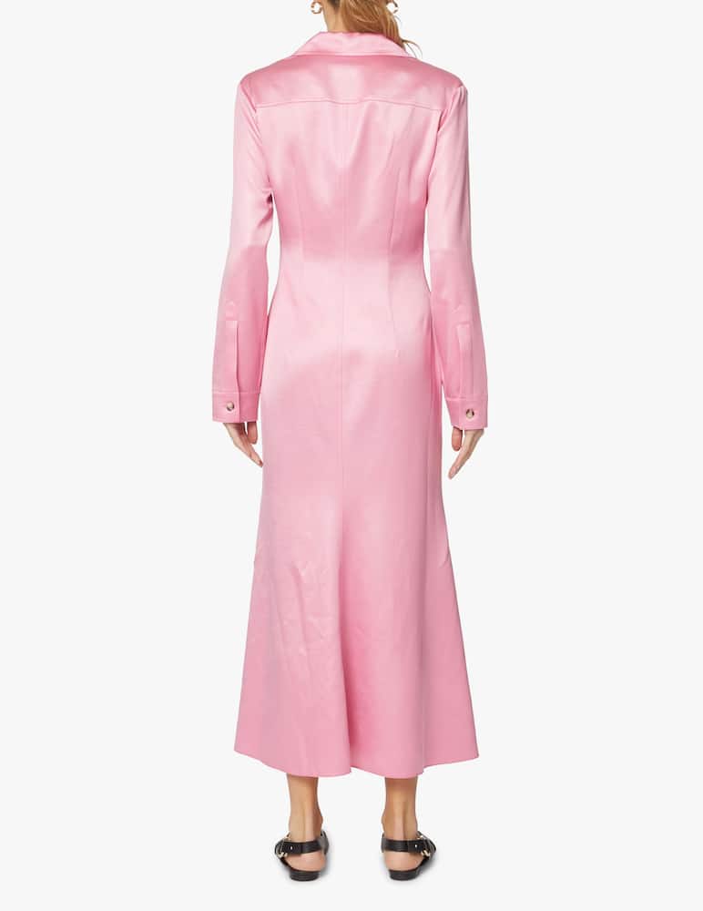 rinascente Nanushka Vestito lungo chemise in satin - rosa