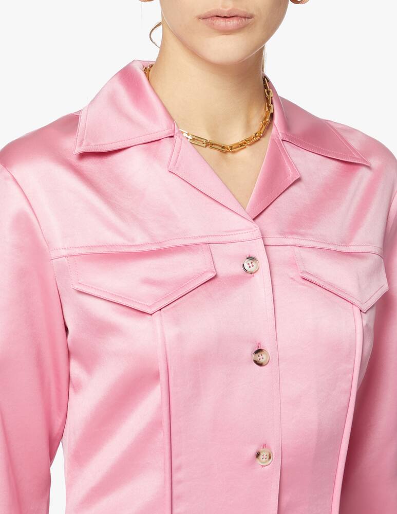 rinascente Nanushka Vestito lungo chemise in satin - rosa