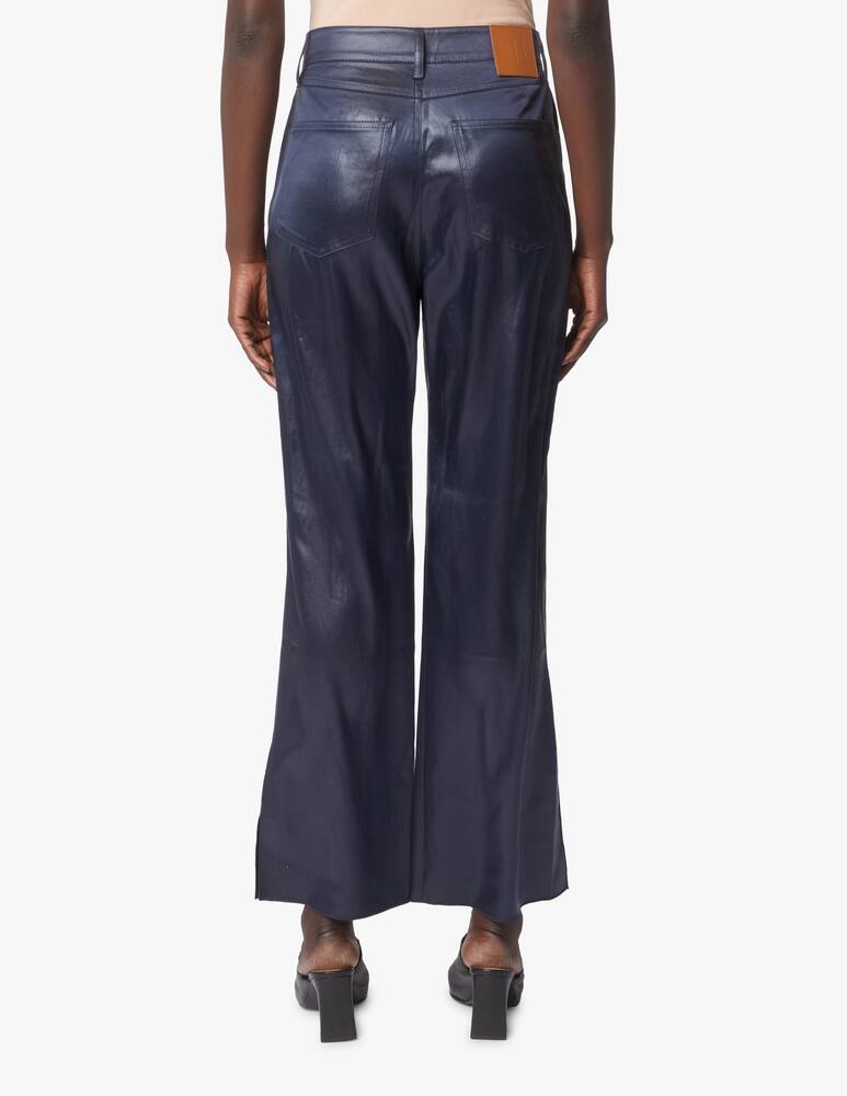 rinascente Nanushka Pantaloni a vita alta 5tasche in satin - blu