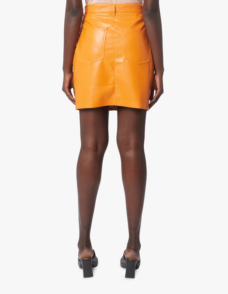rinascente Nanushka Faux leather mini skirt with pocket on back - orange