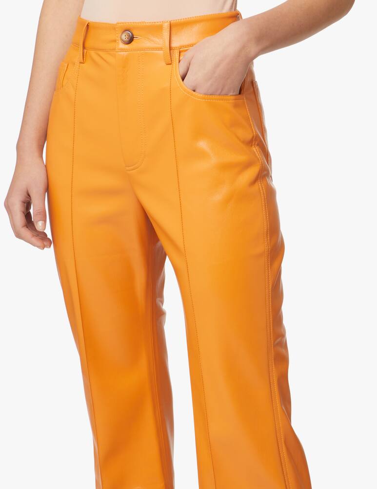 rinascente Nanushka Pantaloni a vita alta 5tasche in pelle sintetica - arancione