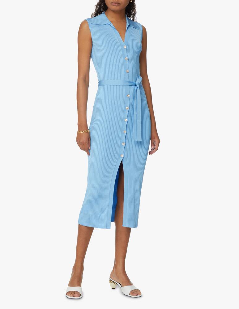 rinascente Nanushka Aubree sleeveless midi dress with waist strap - light blue