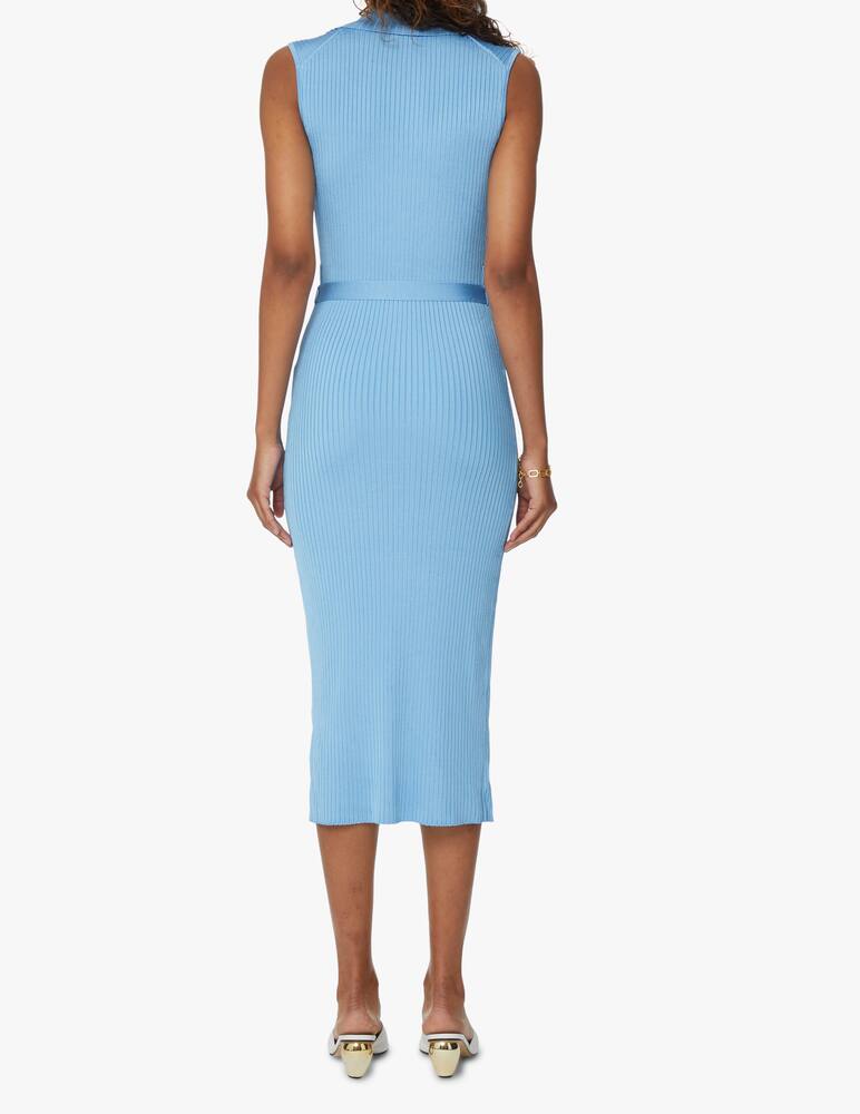 rinascente Nanushka Aubree sleeveless midi dress with waist strap - light blue