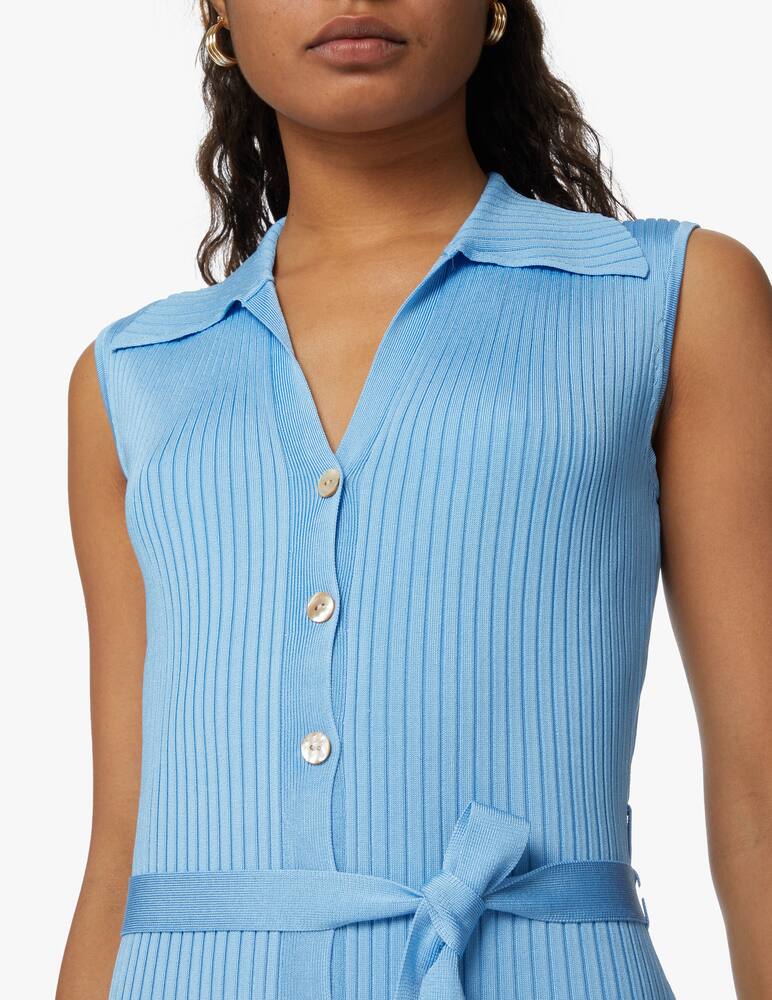 rinascente Nanushka Aubree sleeveless midi dress with waist strap - light blue