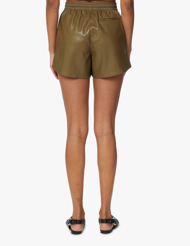 rinascente Nanushka Pantaloni corti con elastico in similpelle Janna - oliva
