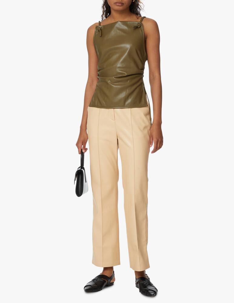 rinascente Nanushka Top con spalline in pelle sintetica Josca - oliva