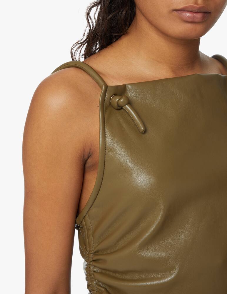 rinascente Nanushka Top con spalline in pelle sintetica Josca - oliva