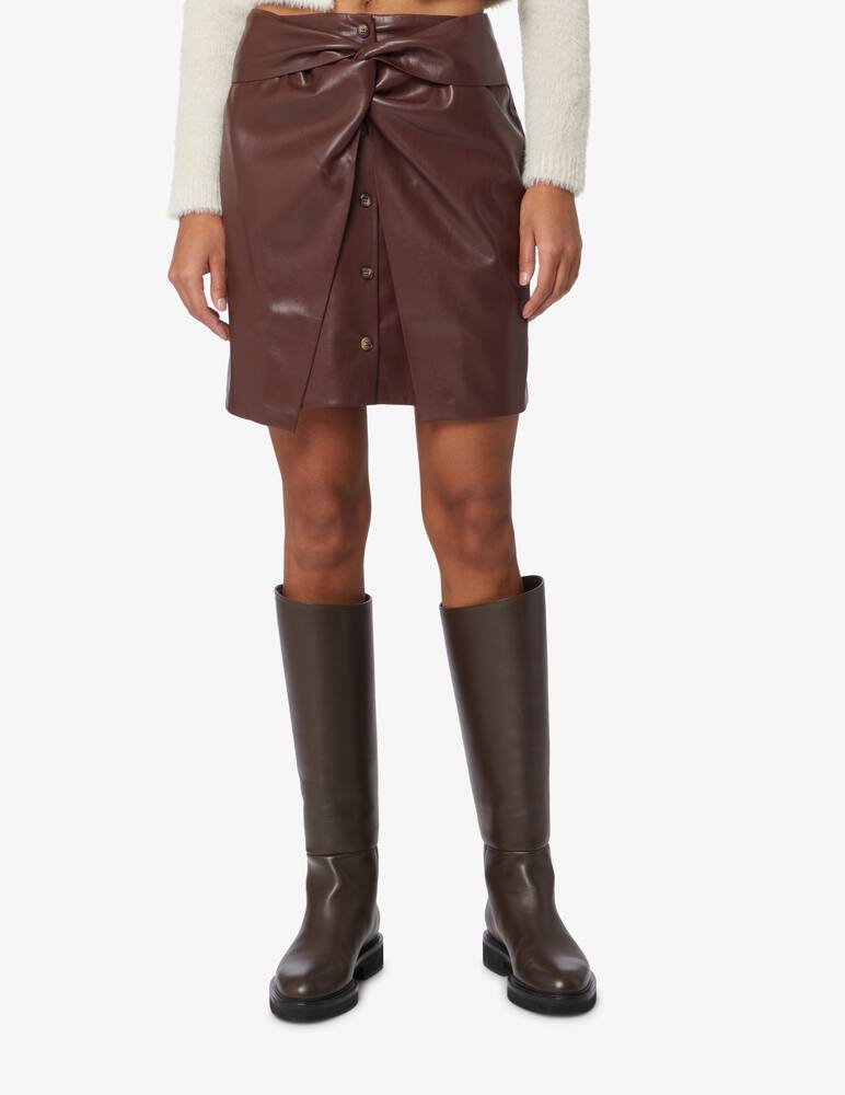 rinascente Nanushka Mini skirt knotted and twisted front sarong style - Brown