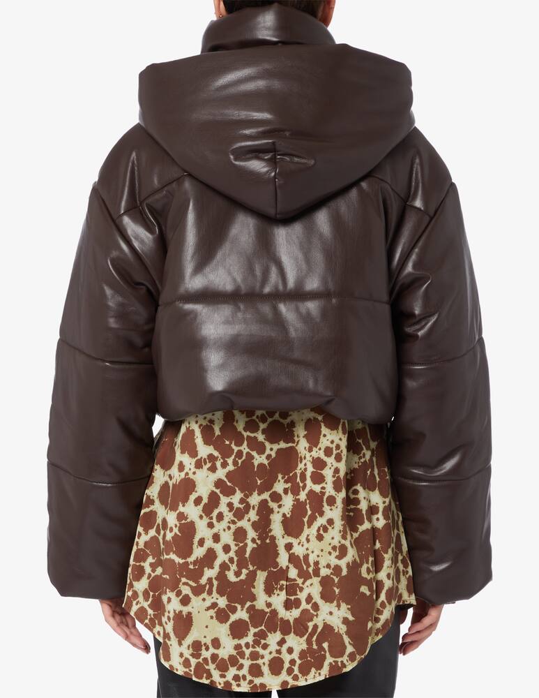 rinascente Nanushka Piumino con cappuccio in similpelle