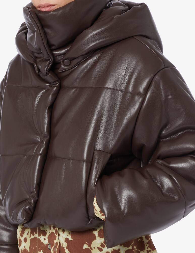 rinascente Nanushka Piumino con cappuccio in similpelle