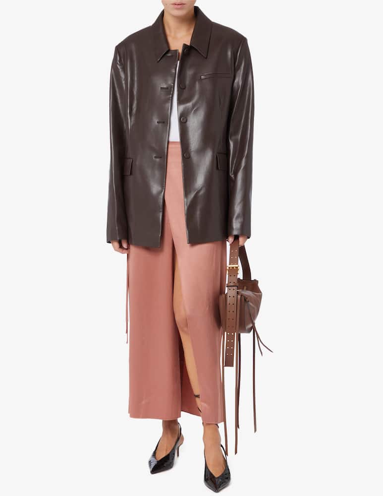 rinascente Nanushka Wrap satin skirt