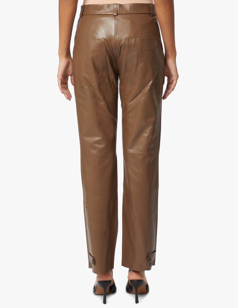 rinascente Aeron Pantaloni in pelle a vita alta Georgia - marrone