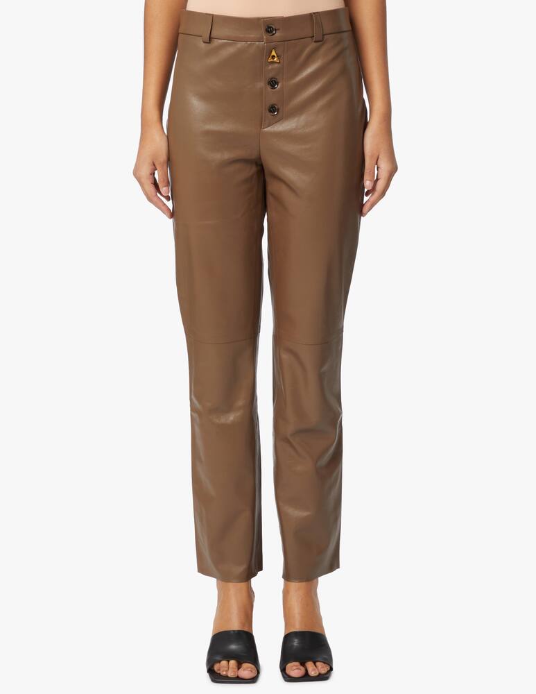 rinascente Aeron Pantaloni in pelle a vita alta Georgia - marrone