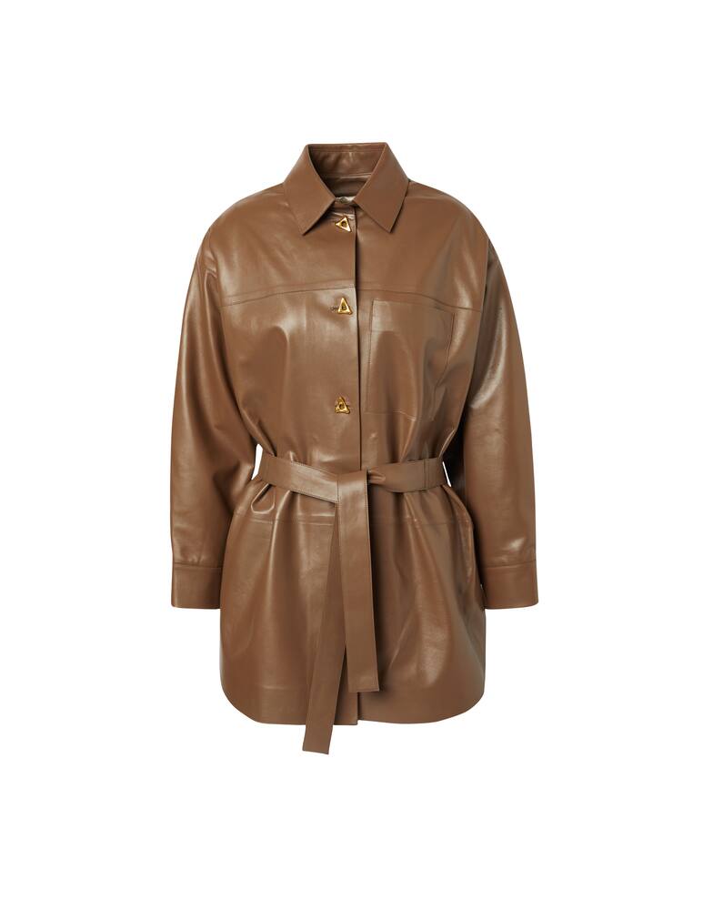 rinascente Aeron Overshirt in pelle Hannah - marrone