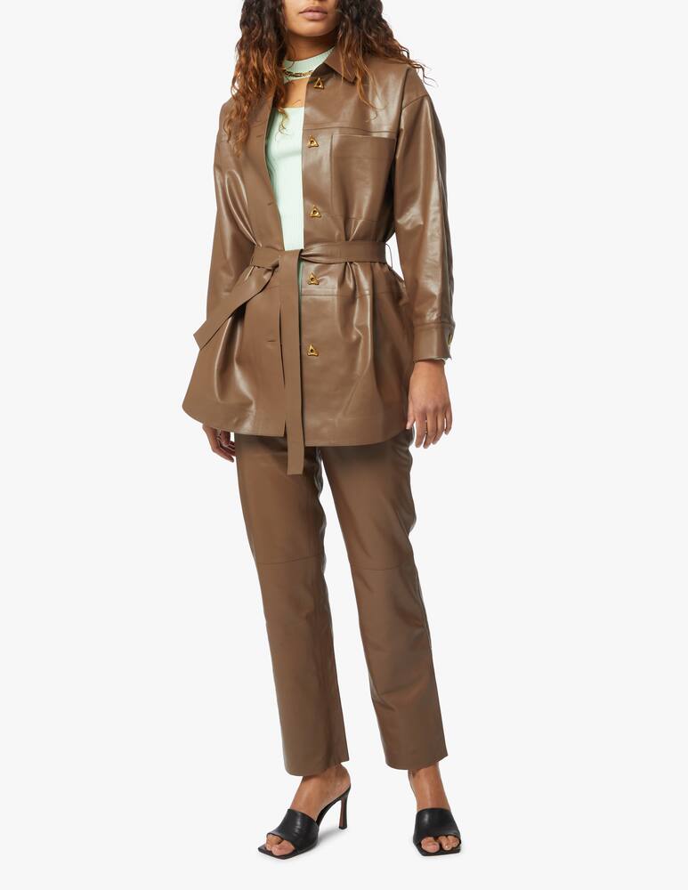 rinascente Aeron Overshirt in pelle Hannah - marrone