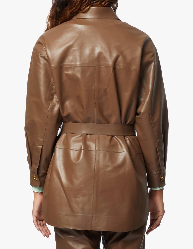 rinascente Aeron Overshirt in pelle Hannah - marrone