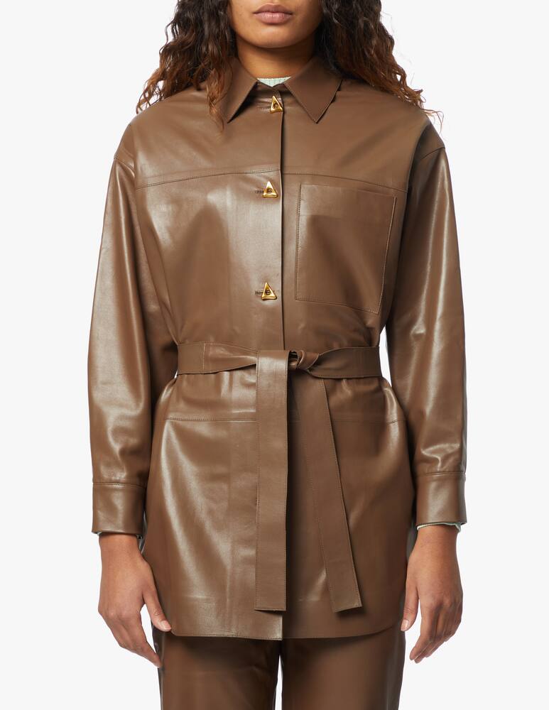 rinascente Aeron Overshirt in pelle Hannah - marrone