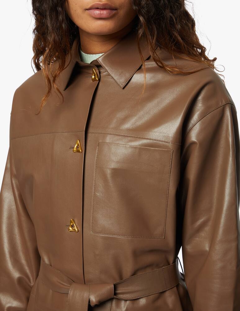 rinascente Aeron Overshirt in pelle Hannah - marrone