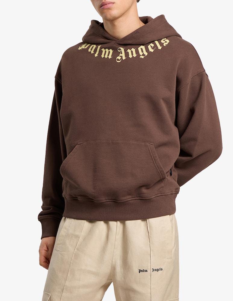 rinascente Palm Angels Neck logo regular hoodie
